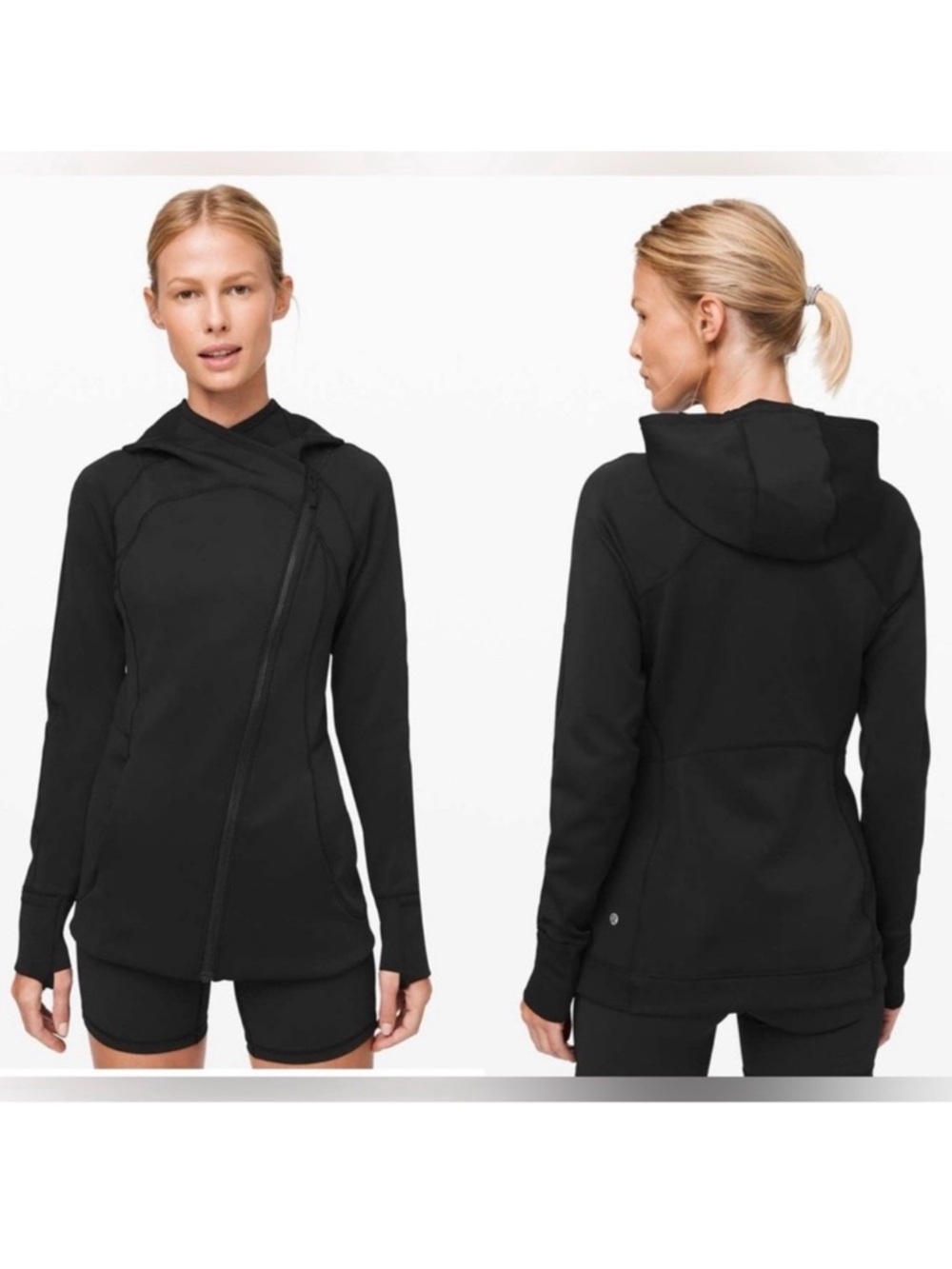 Lululemon Every Journey Hooded Jacket Womens 6 Black Zip Front